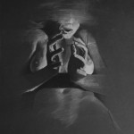 Gomez. Nox Omnibus Lucet – Untitled 4, white charcoal on paper, 40×60 cm _ Galleria Varsi