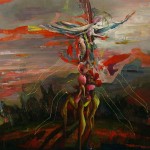 obelisco delle vergini,olio su tela 140x100cm,2016