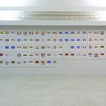 GIUSEPPE STAMPONE, PERCHE’ IL CIELO E’ DI TUTTI E LA TERRA NO?, P & W, Peace War, 2014 Penna Bic e smalto su carta Installazione (dimensioni variabili) 114 elementi / cm 50X 40 ciascuno Courtesy: l’artista e Prometeogallery di Ida Pisani Milano