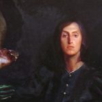 Luciano Regoli La falconiera, olio su tela, 120×120 cm, 2006. – Copia