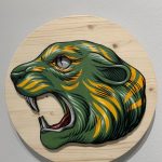 Battlecat, 40×40, Acrilico su legno assemblato