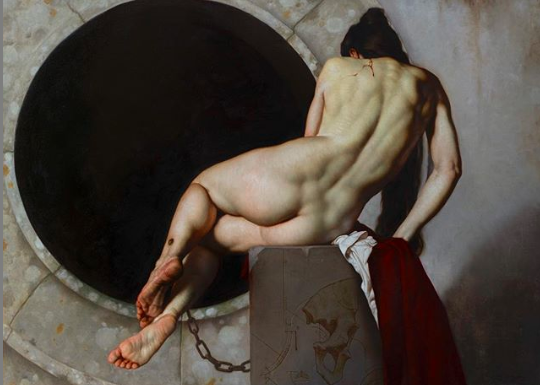 Roberto Ferri e quell’ossimoro della “lux obscura” Roberto Ferri ANIMA MUTA tempera grassa su tela 80 x 110 cm anno 2019