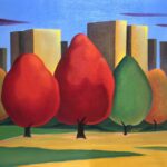 Autunno rosso in città – 2023 – cm 68 x 90