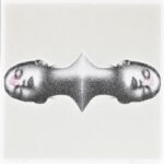 Omar Galliani, DISEGNO SAIMESE, 2009, litografia su pietra, 40×40 cm. Esemplare unico