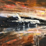 Busci – Aereo avorio smalto su ferro 75×75 cm 2017